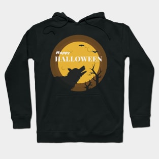 happy wolf halloween Hoodie